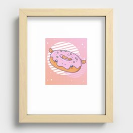 Funny Hippo Donut Cute Kawaii Aesthetic Recessed Framed Print