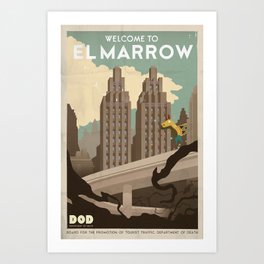 Grim Fandango Vintage Travel Poster - El Marrow Art Print