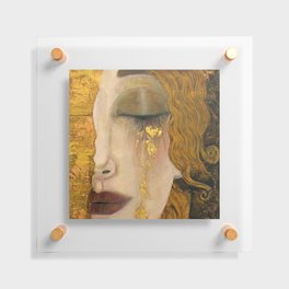 Golden Tears (Freya's Heartache) portrait painting by Gustav Klimt Floating Acrylic Print