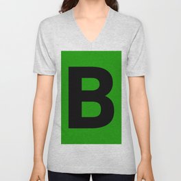 Letter B (Black & Green) V Neck T Shirt