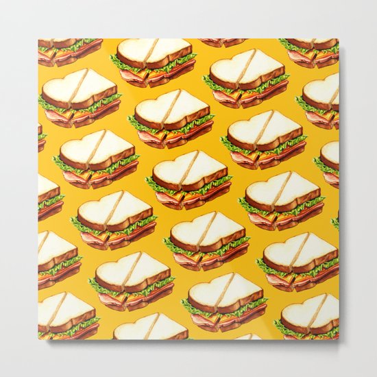 Ham Sandwich Pattern Metal Print