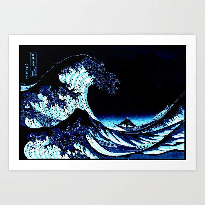 Midnight Great Wave: Enigmatic Depths Art Print