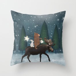 the elder moose Throw Pillow