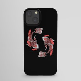 Koi fish yin and yang symbol red koi fishes iPhone Case