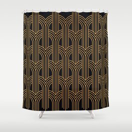 Seamless Art Deco Pattern. Vintage geometric minimalistic background. Abstract Luxury Illustration. Vintage Shower Curtain