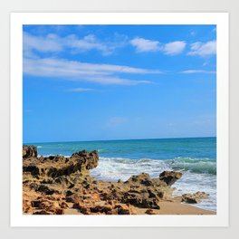 Rock formation at the beach Art Print