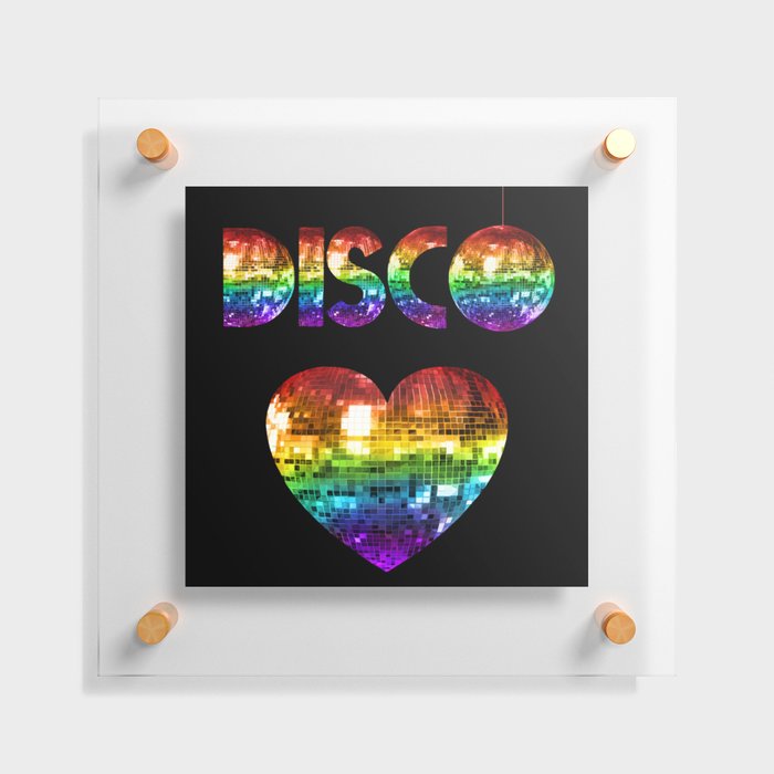 Rainbow Disco Love Floating Acrylic Print