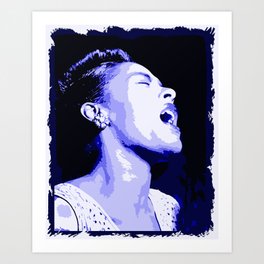 Billie in Blues (Billie Holiday) Art Print