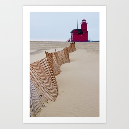 The Lighthouse Big Red in Holland Michigan Art Print
