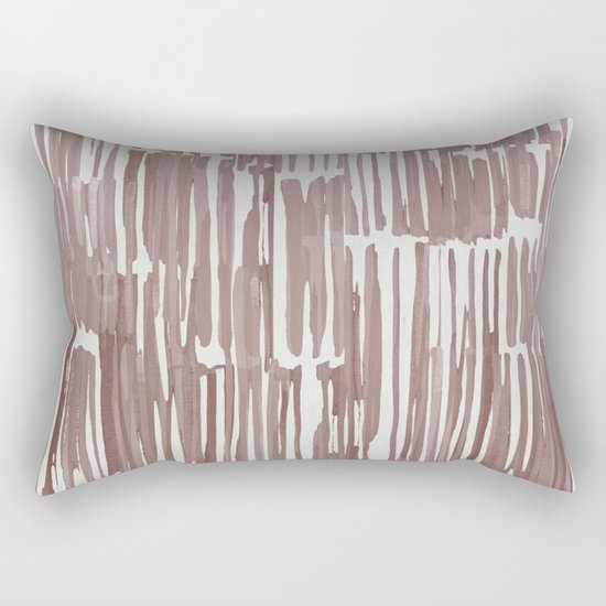 Simply Bamboo Brushstroke Red Earth on Lunar Gray Rectangular Pillow