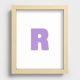 R (Lavender & White Letter) Recessed Framed Print