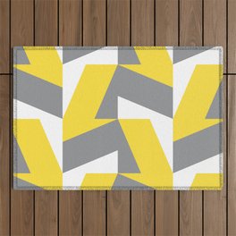Yellow Arrow Design Outdoor Rug