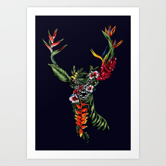 Tropical Deer Art Print