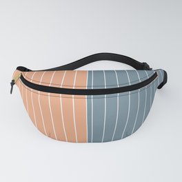 Two Toned Peach Blue Stripes Fanny Pack