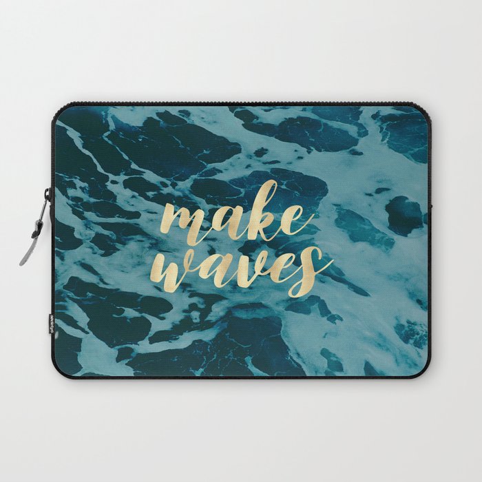 Make Waves in Gold Laptop Sleeve