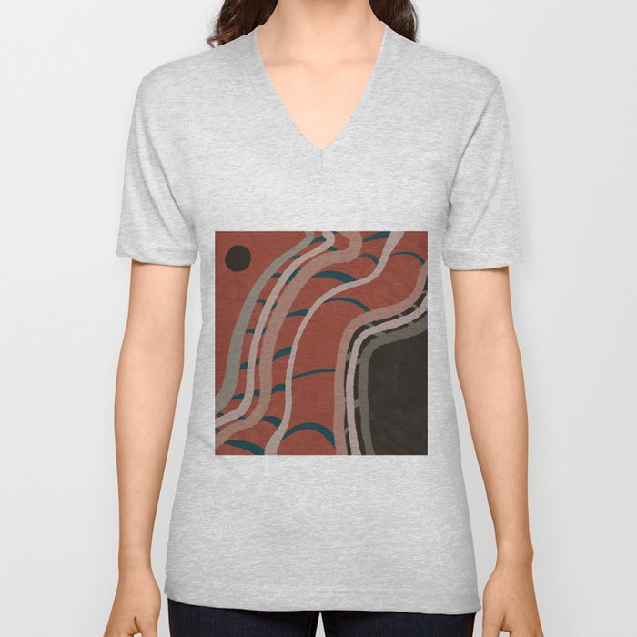 Abstract acrylic “ country fields”  V Neck T Shirt