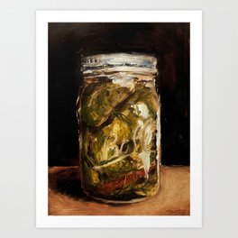 Jar of Dill Pickles  Art Print