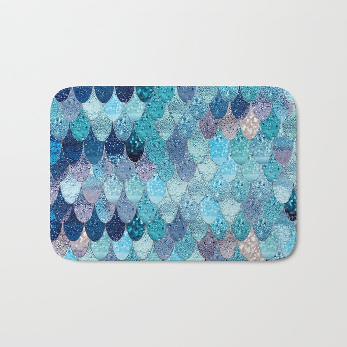 Summer Mermaid Dark Teal Bath Mat By Monikastrigel Society6