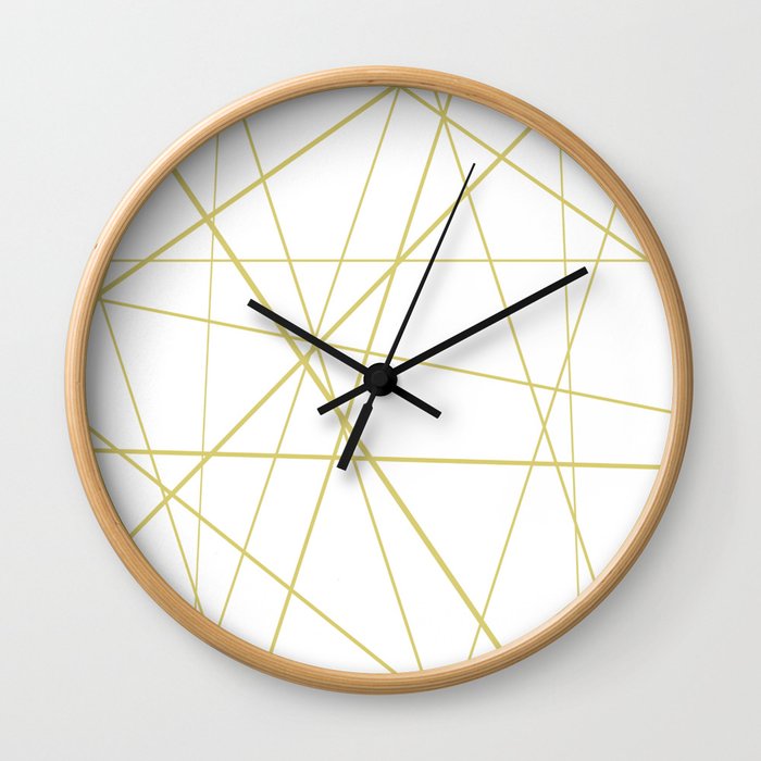 Golden lines on white Wall Clock