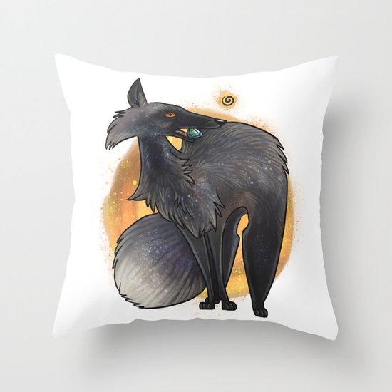 Silver Fox Throw Pillow