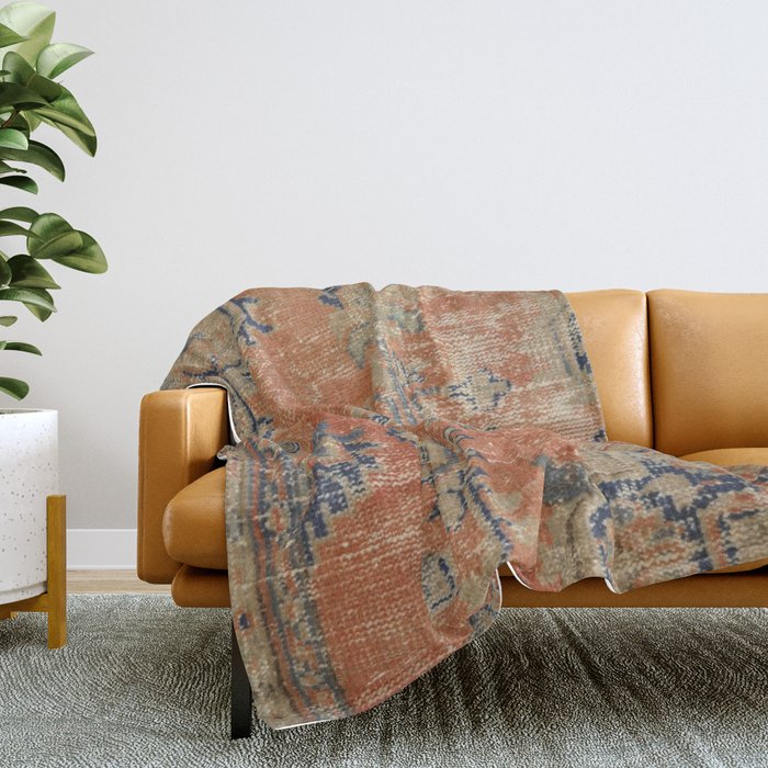 Navy and orange shop throw blanket