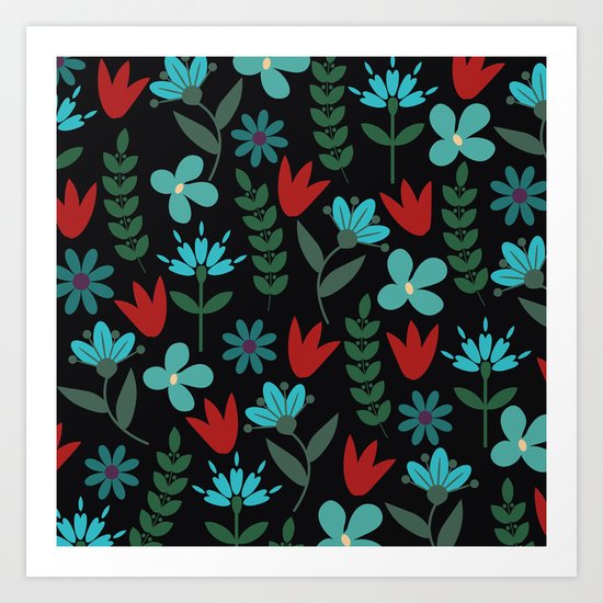 Flower Pattern XV Art Print