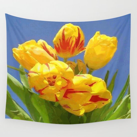 Yellow Tulip Wall Tapestry By Trokola Society6