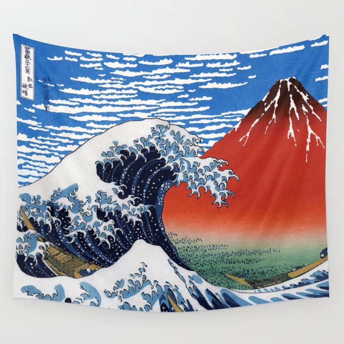 Hokusai The Great Wave Off Kanagawa Fine Wind Clear Morning Wall Tapestry By Dohshin