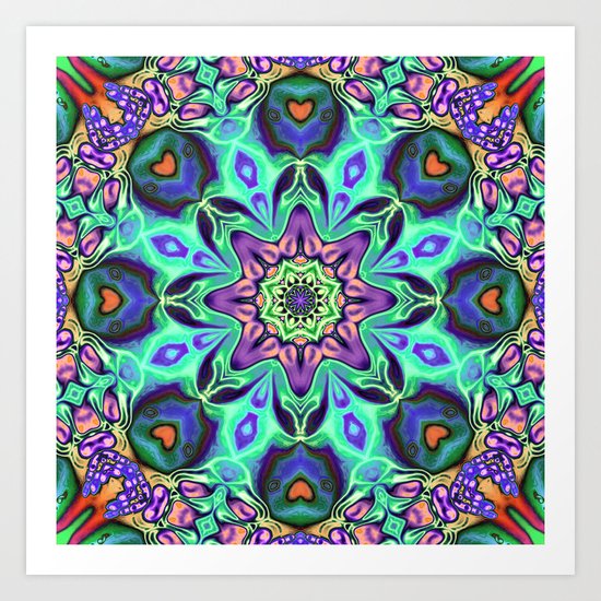 Turquoise Mandala Abstract Art Print