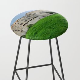 Old Stone Building on Green Grass Bar Stool