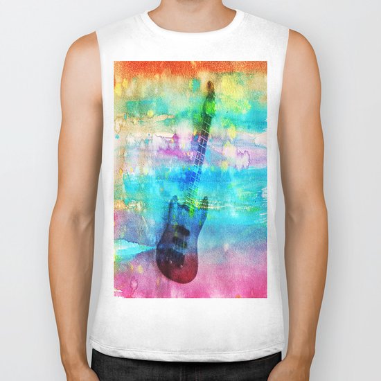 Rainbow Guitar Biker Tank