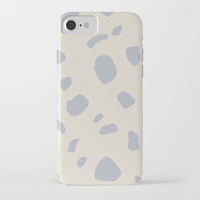 Blue-grey Beige Leopard Spots Pattern iPhone Case