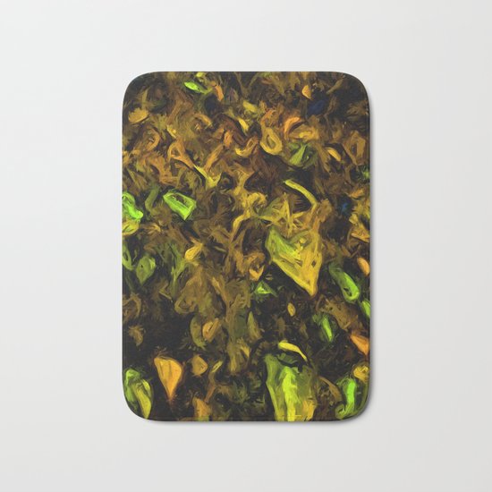 Tree with Brown, Gold and Green Leaves Bath Mat