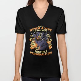 Multiple Personalities - Funny Evil Hell Dog Gift V Neck T Shirt