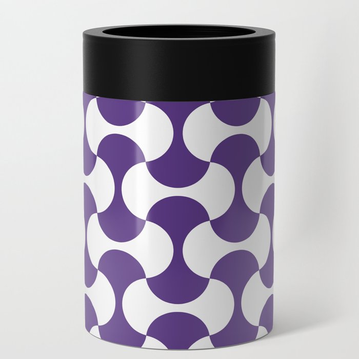 Violet and white mid century mcm geometric modernism Can Cooler