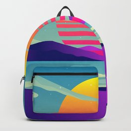 Blissful Sunset Retrowave Backpack