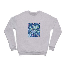 blue floral explosion Crewneck Sweatshirt