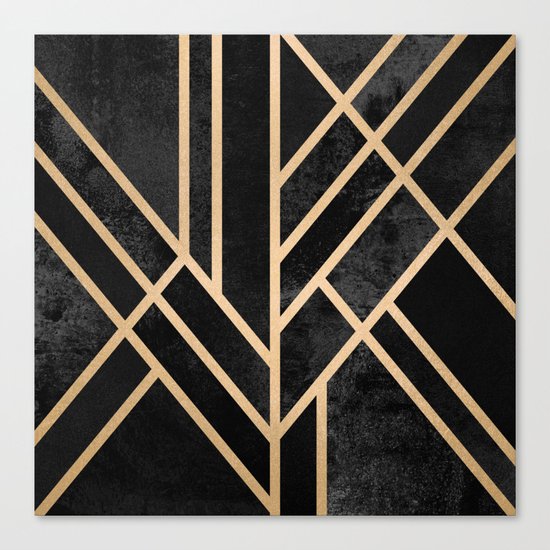Art Deco Black Canvas Print