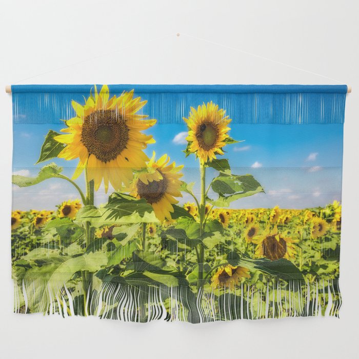 Three's Company - Trio of Sunflowers in Kansas Wall Hanging