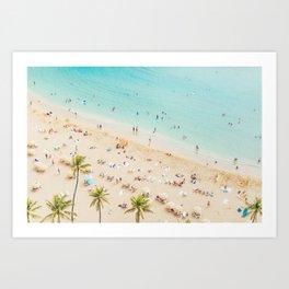 Waikiki beach in Hawaiian summer. Art Print
