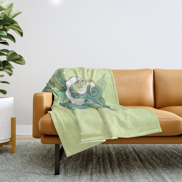 Mermaid Green Throw Blanket
