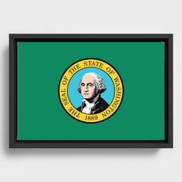 Flag of Washington Framed Canvas
