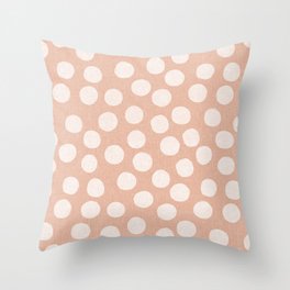 woven dots - peach Throw Pillow