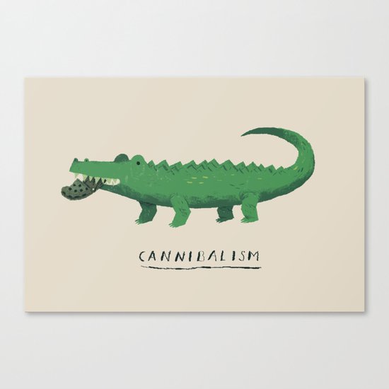 croc cannibalism Canvas Print