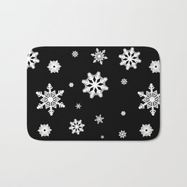 Snowflakes | Black & White Bath Mat