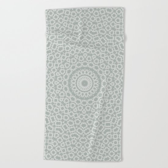 Grey white kaleidoscope Beach Towel