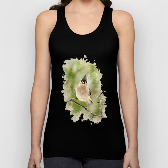 Watercolor Tufted Titmouse Art Unisex Tank Top