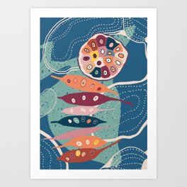 Colourful Abstract Seeds Art Print