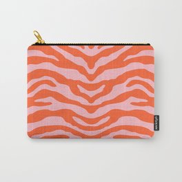 Zebra Wild Animal Print Orange and Pink Carry-All Pouch