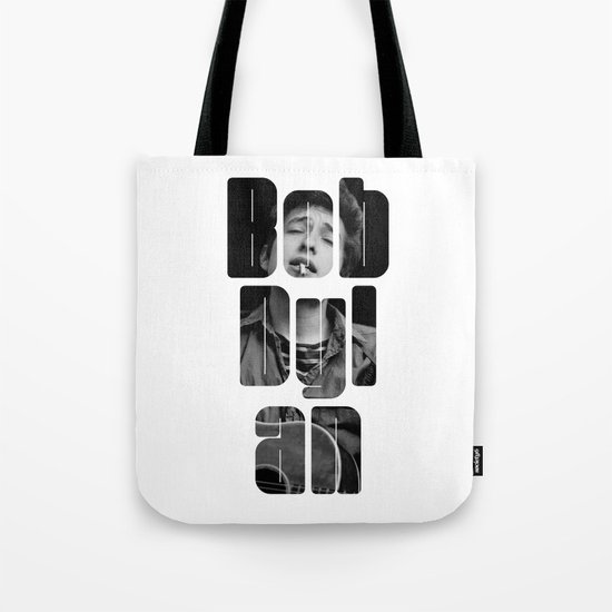 Bob Dylan Font Black And White Tote Bag